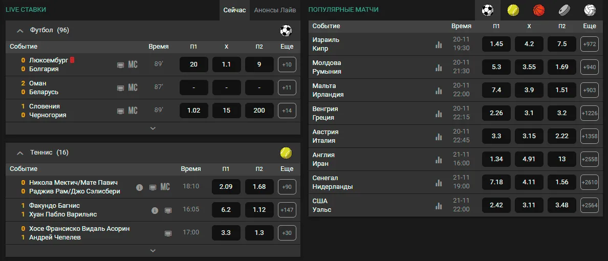 Лайв ставки Pin-Up bet (ПинАп)